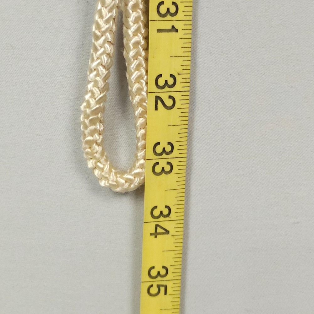 Vintage Braided Rope Cinch Belt Women M / L Gold Ivory White Faux Pearl Glam - Picture 10 of 12
